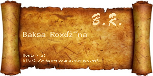 Baksa Roxána névjegykártya