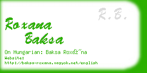 roxana baksa business card
